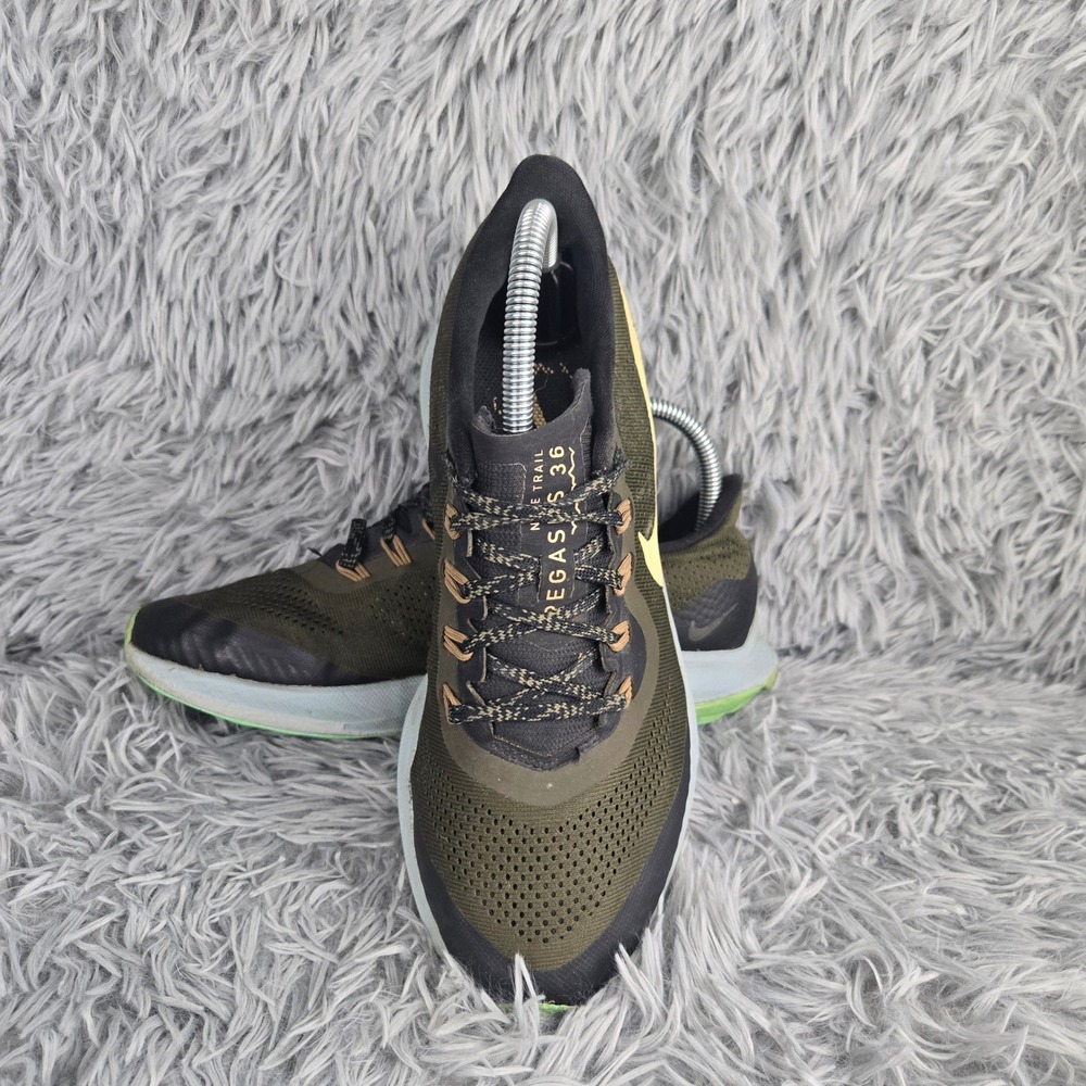 Nike Air Zoom Pegasus 36 Trail Women 8 Olive Green Gold AR5676-302 Running Shoes